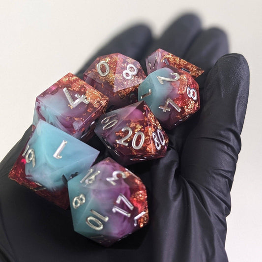 EBONWOOD - Celestial Frostglass 7-Piece Polyhedral Dice Set