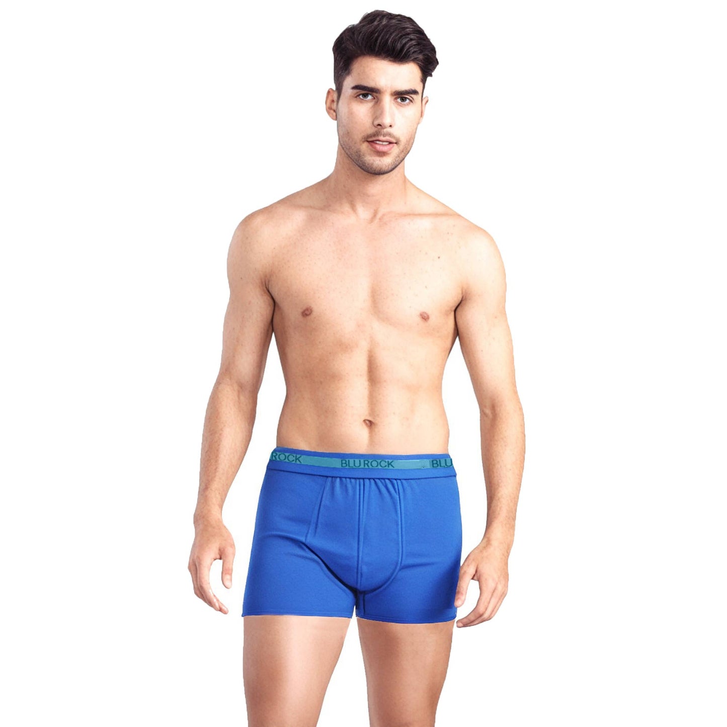 Galaxy By Harvic - Blu Rock  Men's Stretch Cotton Boxer Briefs (3 Pack)
