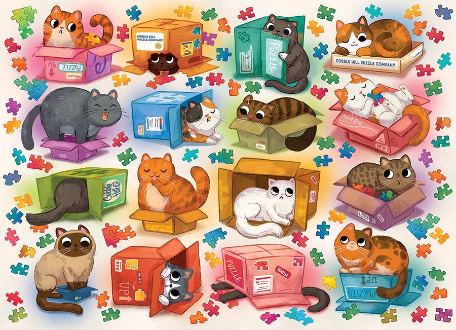 Outset Games and Cobble Hill Puzzles - Cats vs Puzzles -1000pc-Puzzle