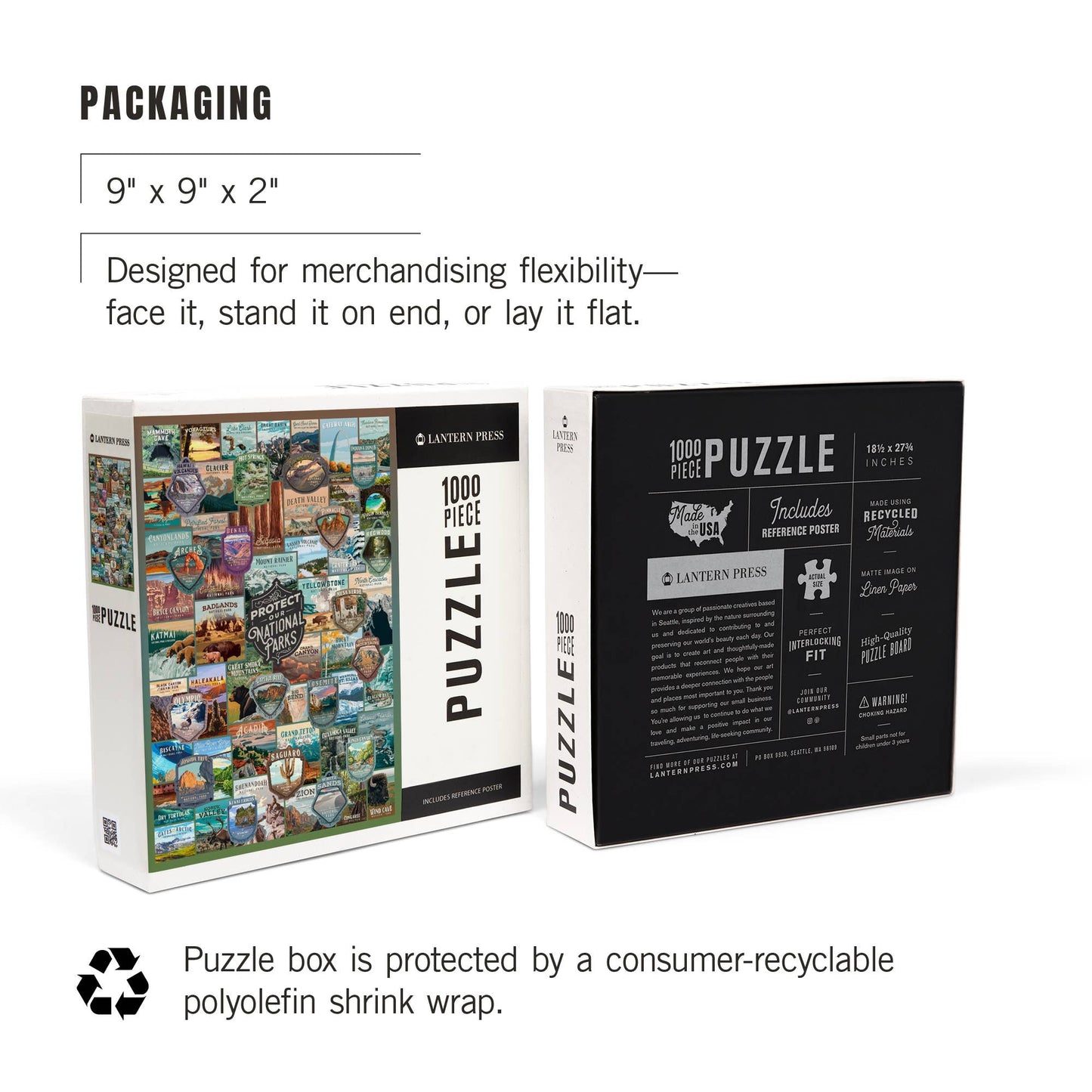 Lantern Press - 1000 PIECE PUZZLE Protect National Parks Collection Collage