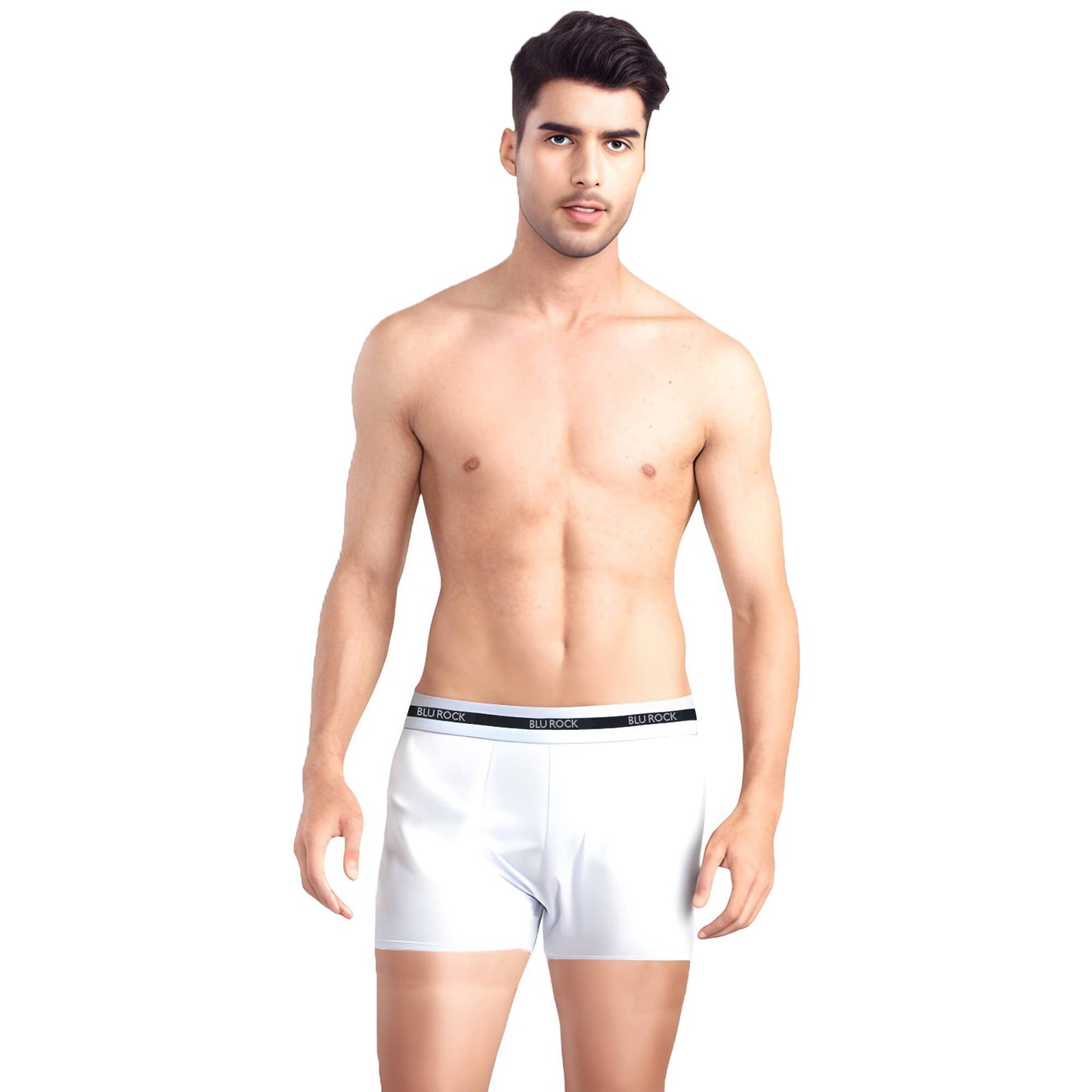 Galaxy By Harvic - Blu Rock  Men's Stretch Cotton Boxer Briefs (3 Pack)