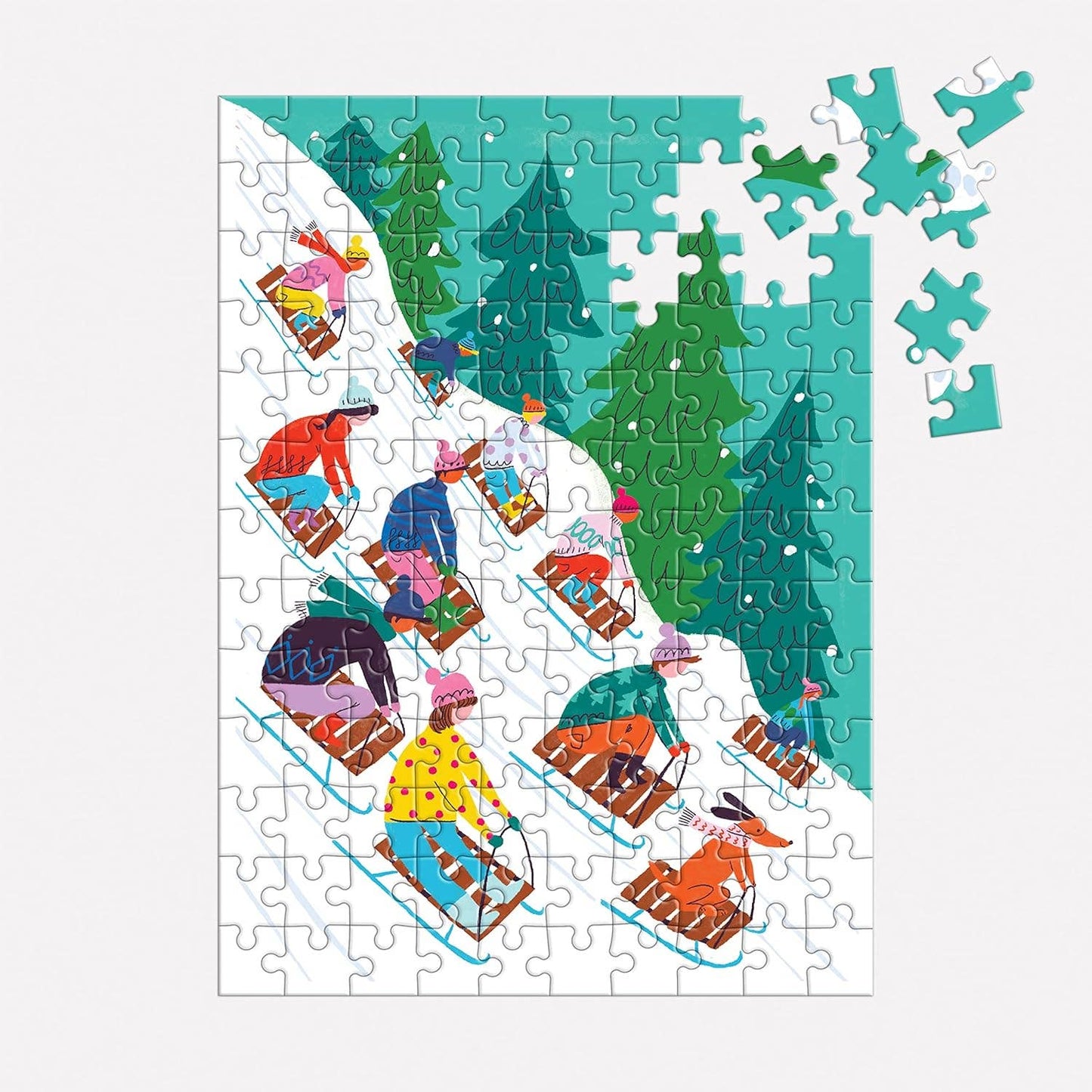 Chronicle Books - Winter Sledding 130pc Puzzle Ornament