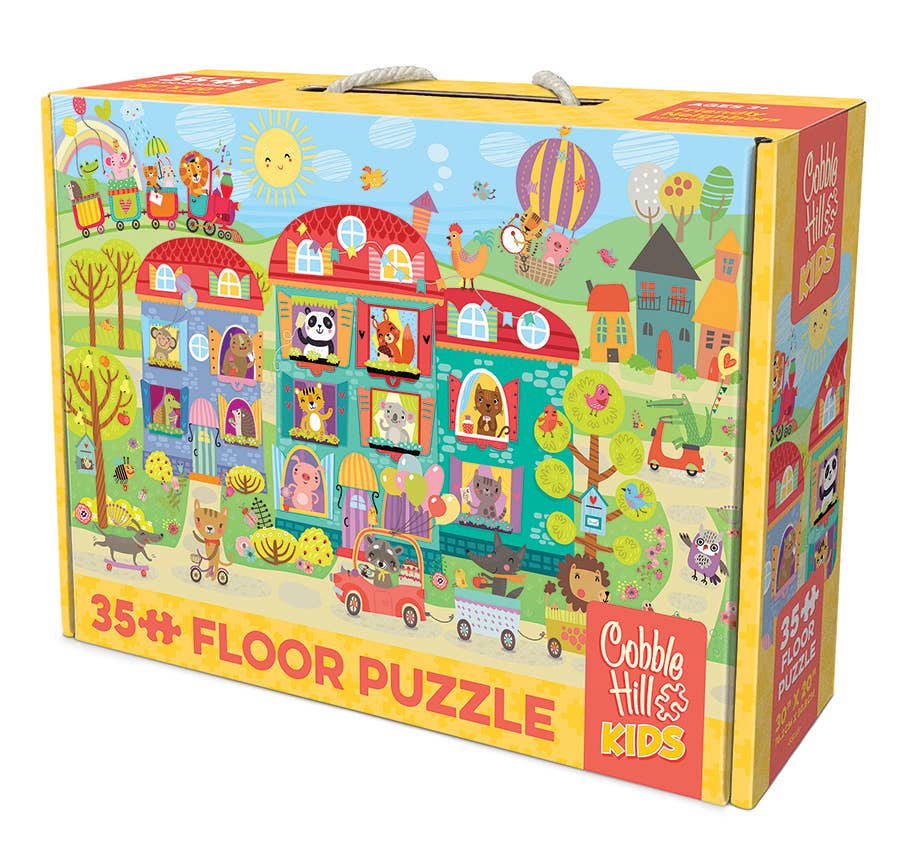Outset Games and Cobble Hill Puzzles - Friendly Neighbors (35pc) Floor Puzzle - Ages 3+