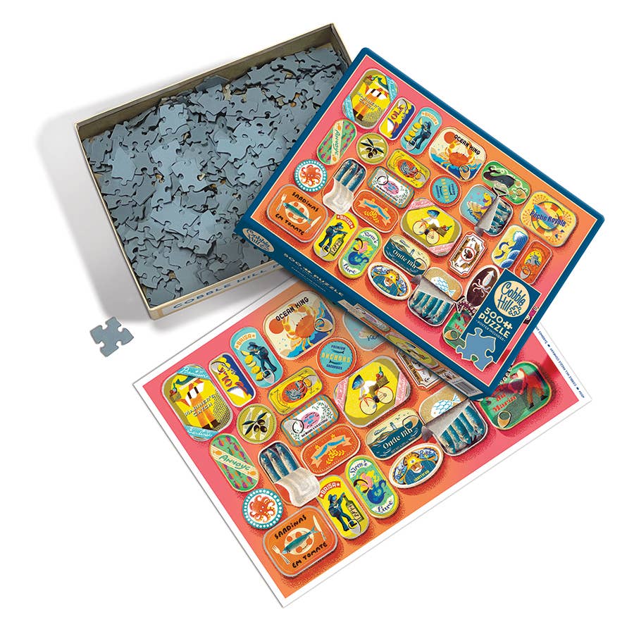 Outset Games and Cobble Hill Puzzles - Sardines and Friends 500pc puzzle