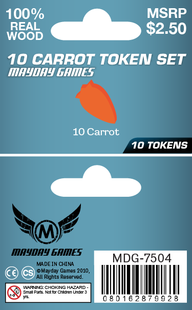 Mayday Games - 10 Carrot/Veggie Token Set (10 Wooden Tokens)